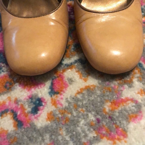 Camel Ankle Tie Heels Enzo Angiolini 6.0 - Picture 4 of 7
